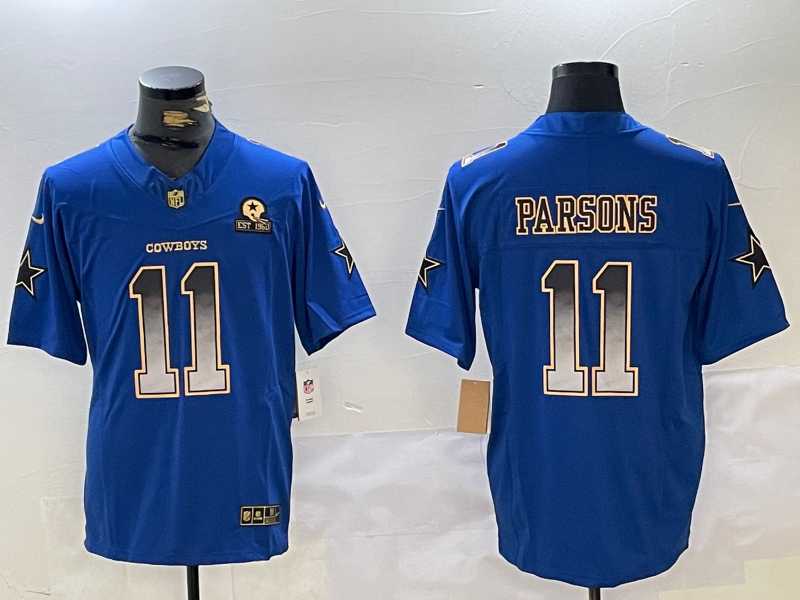 Men%27s Dallas Cowboys #11 Micah Parsons Blue Smoke Fashion FUSE Jersey Dzhi->dallas cowboys->NFL Jersey